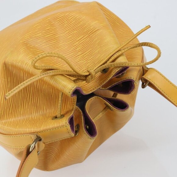 Authentic LOUIS VUITTON Epi Petit Noe Shoulder Bag Yellow M44109 LV - Picture 13 of 16